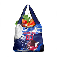Personalized Japan Football Grocery Bag Kitsune Samurai Mascot - Traditional Wave Heritage