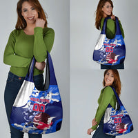 Personalized Japan Football Grocery Bag Kitsune Samurai Mascot - Traditional Wave Heritage