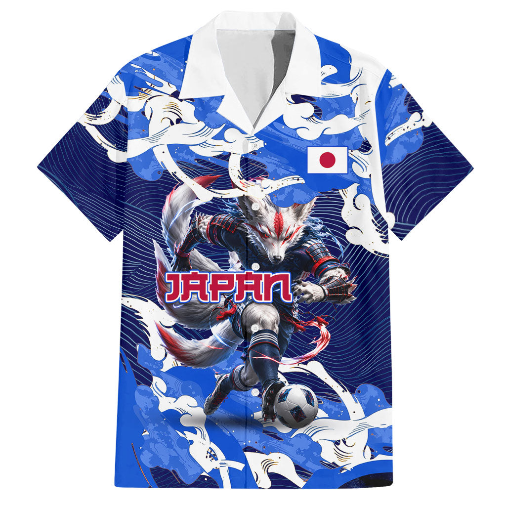 Personalized Japan Football Hawaiian Shirt Kitsune Samurai Mascot - Traditional Wave Heritage