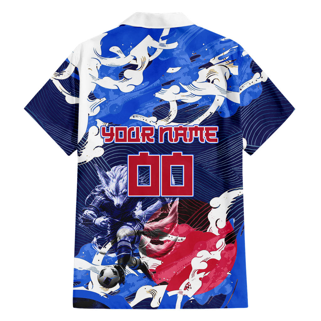 Personalized Japan Football Hawaiian Shirt Kitsune Samurai Mascot - Traditional Wave Heritage