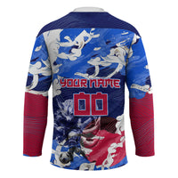 Personalized Japan Football Hockey Jersey Kitsune Samurai Mascot - Traditional Wave Heritage