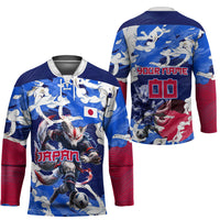 Personalized Japan Football Hockey Jersey Kitsune Samurai Mascot - Traditional Wave Heritage