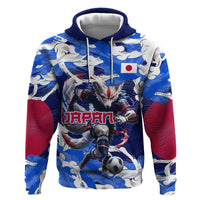 Personalized Japan Football Hoodie Kitsune Samurai Mascot - Traditional Wave Heritage