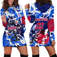 Personalized Japan Football Hoodie Dress Kitsune Samurai Mascot - Traditional Wave Heritage
