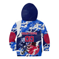Personalized Japan Football Kid Hoodie Kitsune Samurai Mascot - Traditional Wave Heritage