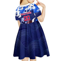 Personalized Japan Football Kid Short Sleeve Dress Kitsune Samurai Mascot - Traditional Wave Heritage