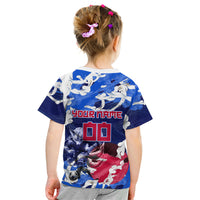 Personalized Japan Football Kid T Shirt Kitsune Samurai Mascot - Traditional Wave Heritage
