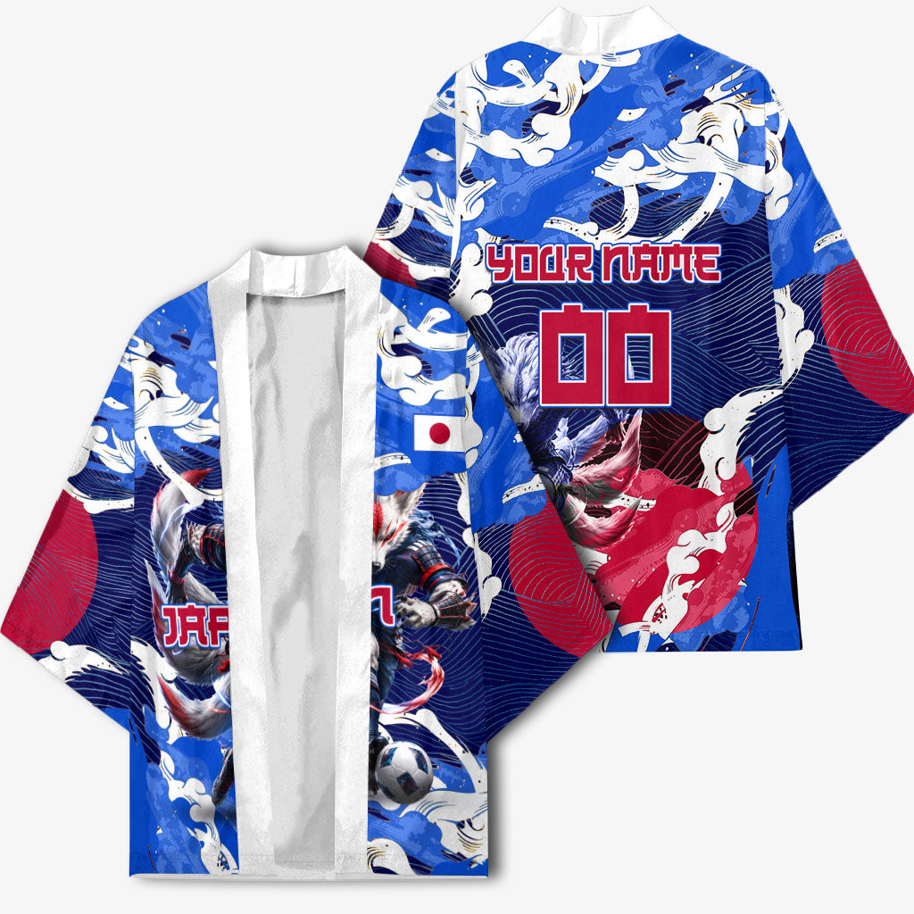 Personalized Japan Football Kimono Kitsune Samurai Mascot - Traditional Wave Heritage