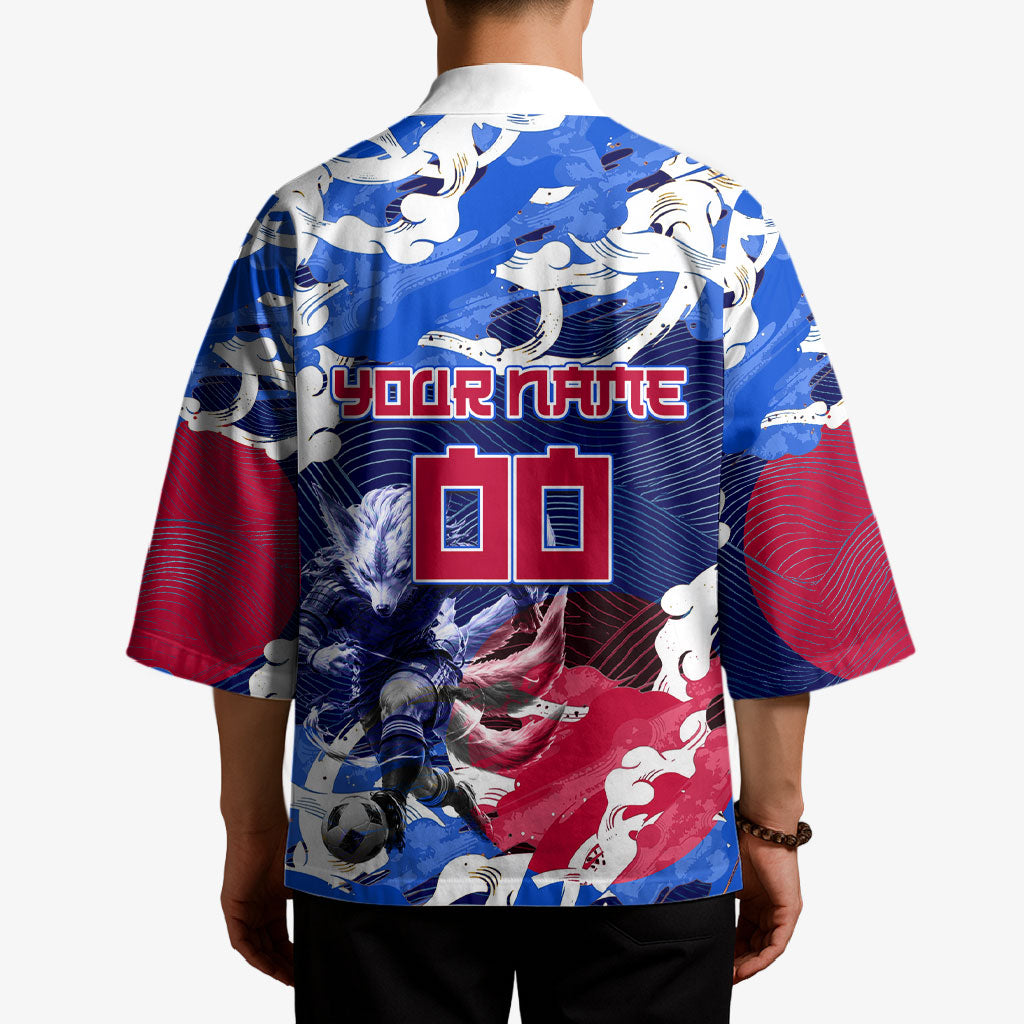 Personalized Japan Football Kimono Kitsune Samurai Mascot - Traditional Wave Heritage
