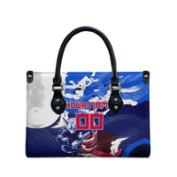Personalized Japan Football Leather Bag Kitsune Samurai Mascot - Traditional Wave Heritage