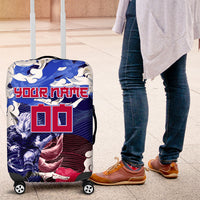 Personalized Japan Football Luggage Cover Kitsune Samurai Mascot - Traditional Wave Heritage