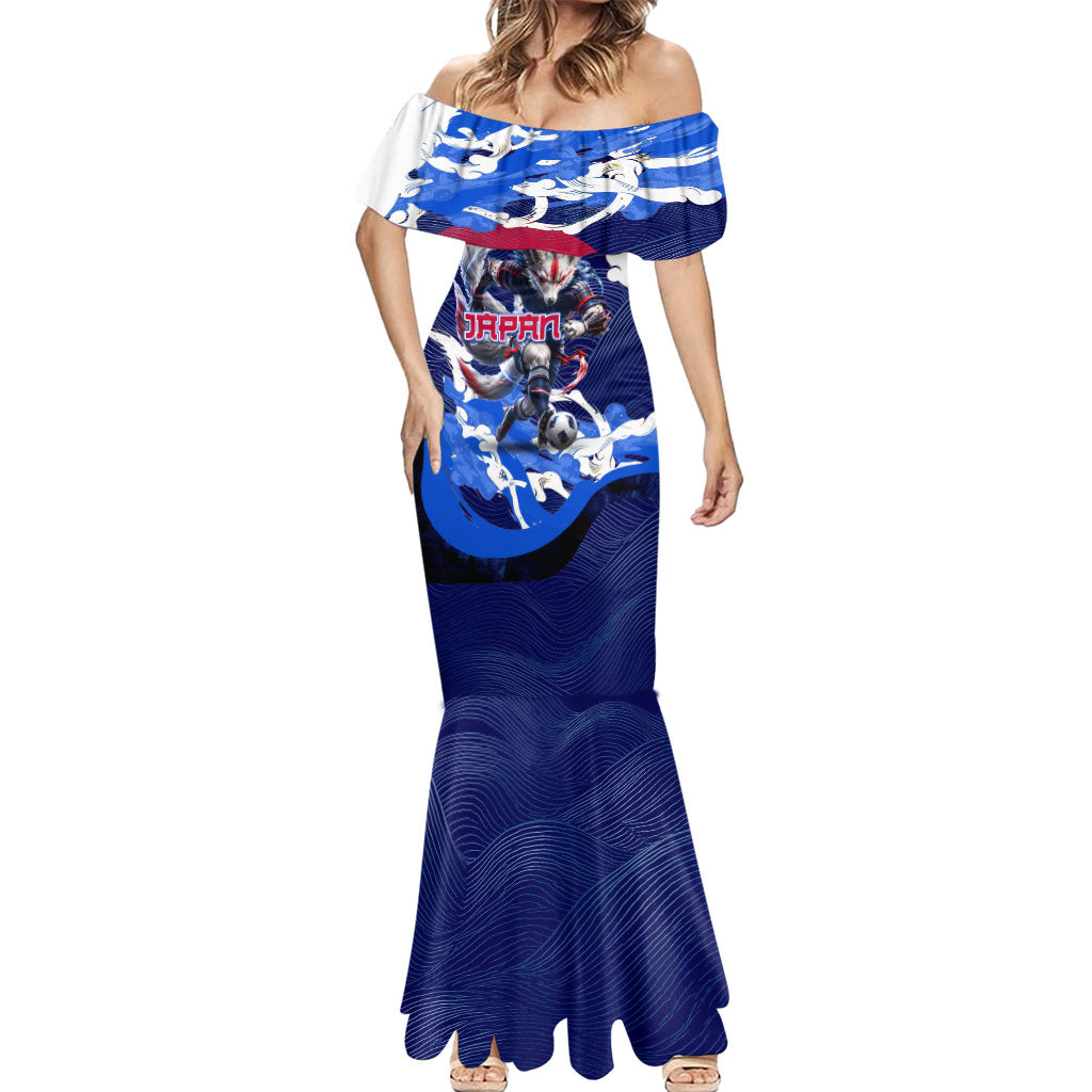 Personalized Japan Football Mermaid Dress Kitsune Samurai Mascot - Traditional Wave Heritage