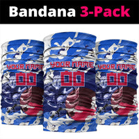 Personalized Japan Football Neck Gaiter Kitsune Samurai Mascot - Traditional Wave Heritage