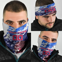 Personalized Japan Football Neck Gaiter Kitsune Samurai Mascot - Traditional Wave Heritage