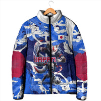 Personalized Japan Football Padded Jacket Kitsune Samurai Mascot - Traditional Wave Heritage