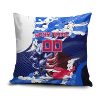 Personalized Japan Football Pillow Cover Kitsune Samurai Mascot - Traditional Wave Heritage