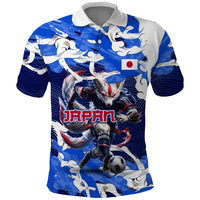 Personalized Japan Football Polo Shirt Kitsune Samurai Mascot - Traditional Wave Heritage