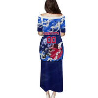 Personalized Japan Football Puletasi Kitsune Samurai Mascot - Traditional Wave Heritage