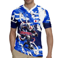 Personalized Japan Football Rugby Jersey Kitsune Samurai Mascot - Traditional Wave Heritage