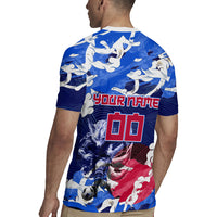 Personalized Japan Football Rugby Jersey Kitsune Samurai Mascot - Traditional Wave Heritage