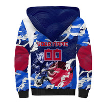 Personalized Japan Football Sherpa Hoodie Kitsune Samurai Mascot - Traditional Wave Heritage