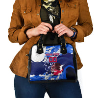 Personalized Japan Football Shoulder Handbag Kitsune Samurai Mascot - Traditional Wave Heritage