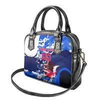 Personalized Japan Football Shoulder Handbag Kitsune Samurai Mascot - Traditional Wave Heritage