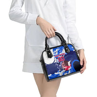 Personalized Japan Football Shoulder Handbag Kitsune Samurai Mascot - Traditional Wave Heritage