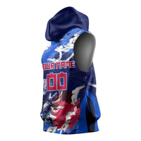 Personalized Japan Football Sleeveless Hoodie Kitsune Samurai Mascot - Traditional Wave Heritage