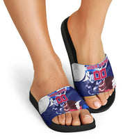 Personalized Japan Football Slide Sandals Kitsune Samurai Mascot - Traditional Wave Heritage