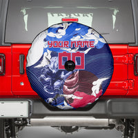 Personalized Japan Football Spare Tire Cover Kitsune Samurai Mascot - Traditional Wave Heritage