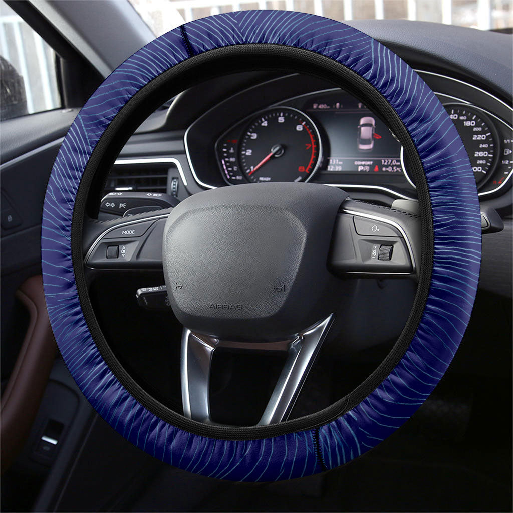 Japan Football Steering Wheel Cover Kitsune Samurai Mascot - Traditional Wave Heritage