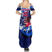Personalized Japan Football Summer Maxi Dress Kitsune Samurai Mascot - Traditional Wave Heritage