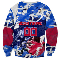 Personalized Japan Football Sweatshirt Kitsune Samurai Mascot - Traditional Wave Heritage