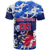 Personalized Japan Football T Shirt Kitsune Samurai Mascot - Traditional Wave Heritage