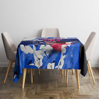 Personalized Japan Football Tablecloth Kitsune Samurai Mascot - Traditional Wave Heritage