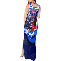 Personalized Japan Football Tank Maxi Dress Kitsune Samurai Mascot - Traditional Wave Heritage