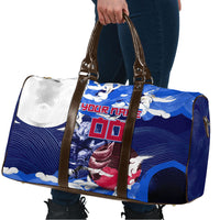 Personalized Japan Football Travel Bag Kitsune Samurai Mascot - Traditional Wave Heritage