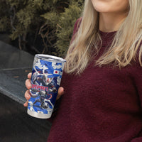 Personalized Japan Football Tumbler Cup Kitsune Samurai Mascot - Traditional Wave Heritage