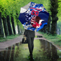 Personalized Japan Football Umbrella Kitsune Samurai Mascot - Traditional Wave Heritage