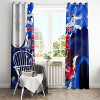 Personalized Japan Football Window Curtain Kitsune Samurai Mascot - Traditional Wave Heritage