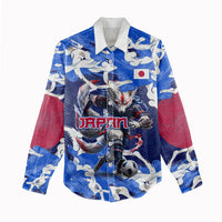Personalized Japan Football Women Casual Shirt Kitsune Samurai Mascot - Traditional Wave Heritage