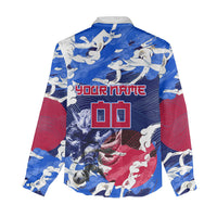 Personalized Japan Football Women Casual Shirt Kitsune Samurai Mascot - Traditional Wave Heritage