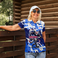 Personalized Japan Football Women Polo Shirt Kitsune Samurai Mascot - Traditional Wave Heritage