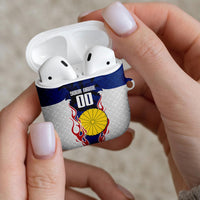 Personalized Japan Football Kitsune Mascot AirPods Case Samurai Blue Chrysanthemum Flame