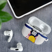 Personalized Japan Football Kitsune Mascot AirPods Case Samurai Blue Chrysanthemum Flame