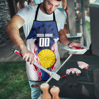 Personalized Japan Football Kitsune Mascot Apron Samurai Blue Chrysanthemum Flame