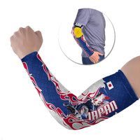 Personalized Japan Football Kitsune Mascot Arm Sleeves Samurai Blue Chrysanthemum Flame