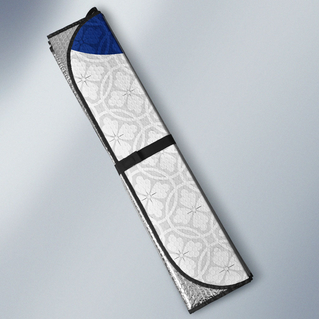 Personalized Japan Football Kitsune Mascot Auto Sun Shade Samurai Blue Chrysanthemum Flame
