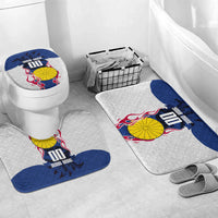 Personalized Japan Football Kitsune Mascot Bathroom Set Samurai Blue Chrysanthemum Flame